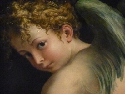 Cupido tallando su arco (detalle) de Parmigianino